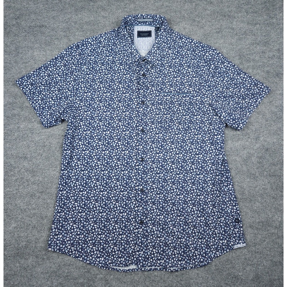 7Diamonds 4-Way Stretch Shirt Men's Large Abstract Geometric AOP Button Up